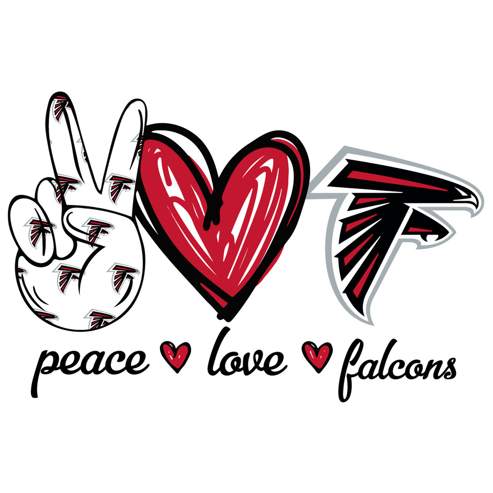Peace Love Falcons SVG Sport SVG Football SVG.png