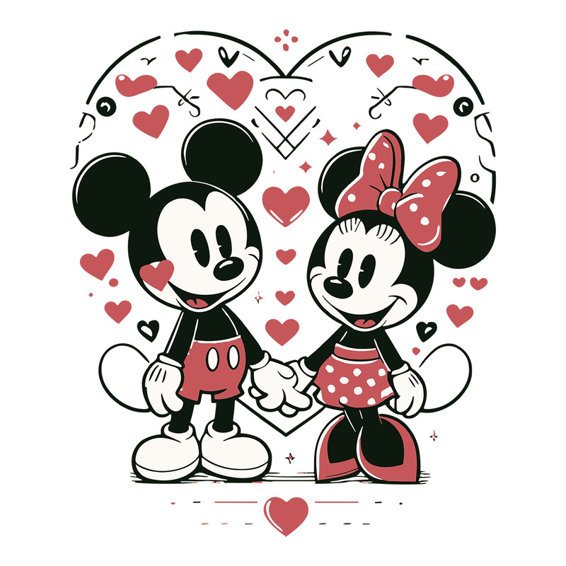 Mickey and Minnie Valentines Day Heart SVG.png