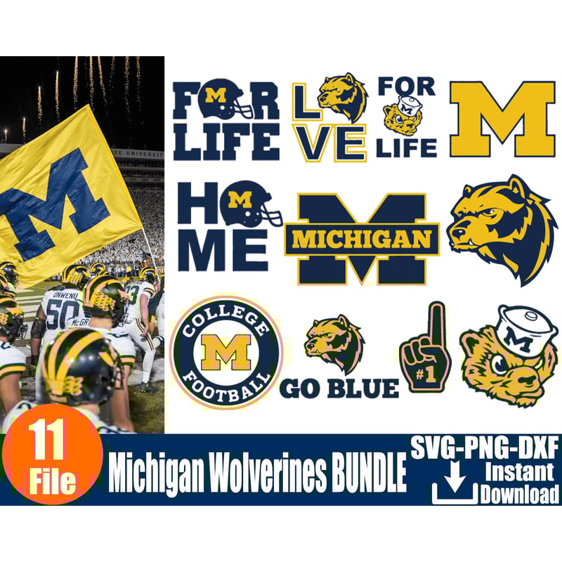 11 Files Michigan Wolverines Football Svg Bundle, Wolverines Logo Svg.png