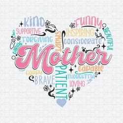 retro mother heart smart patient svg