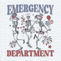 emergency department 4th of july skeleton svg