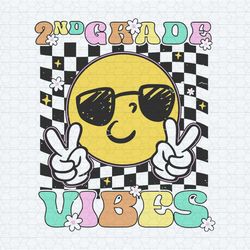 checkered 2nd grade vibes back to school svg