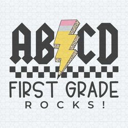 abcd first grade rocks teacher svg