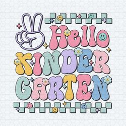 checkered hello kindergarten first day of school png