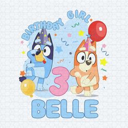 personalized birthday girl bluey bingo png