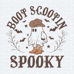 retro boot scoot spooky cowboy ghost svg