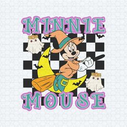 checkered minnie mouse halloween witch vibes svg