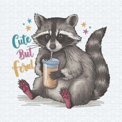 funny cute but feral raccoon drinking png