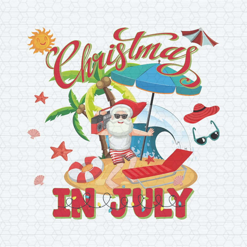 Christmas In July Summer Santa Png.jpg