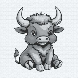 cute highland cow sitting highland cow png