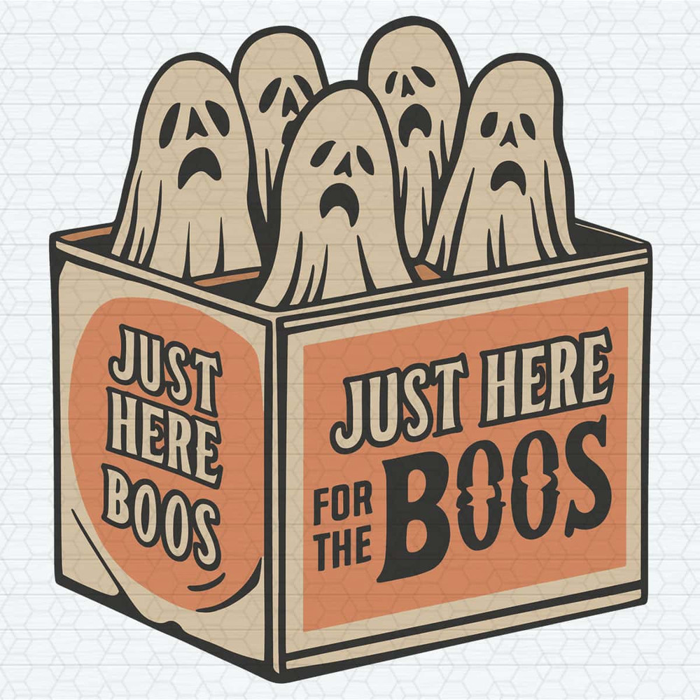 Here for the Boos Halloween 6 Pack Booze Ghost Beer Bottles Funny SVG.jpg