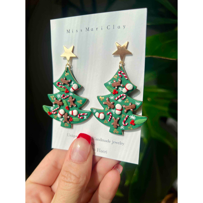 Christmas Tree Polymer Clay Earrings 9