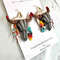 Bohemian Bull Skull Clay Earrings Longhorn Western Earrings Cow Clay Earrings 2