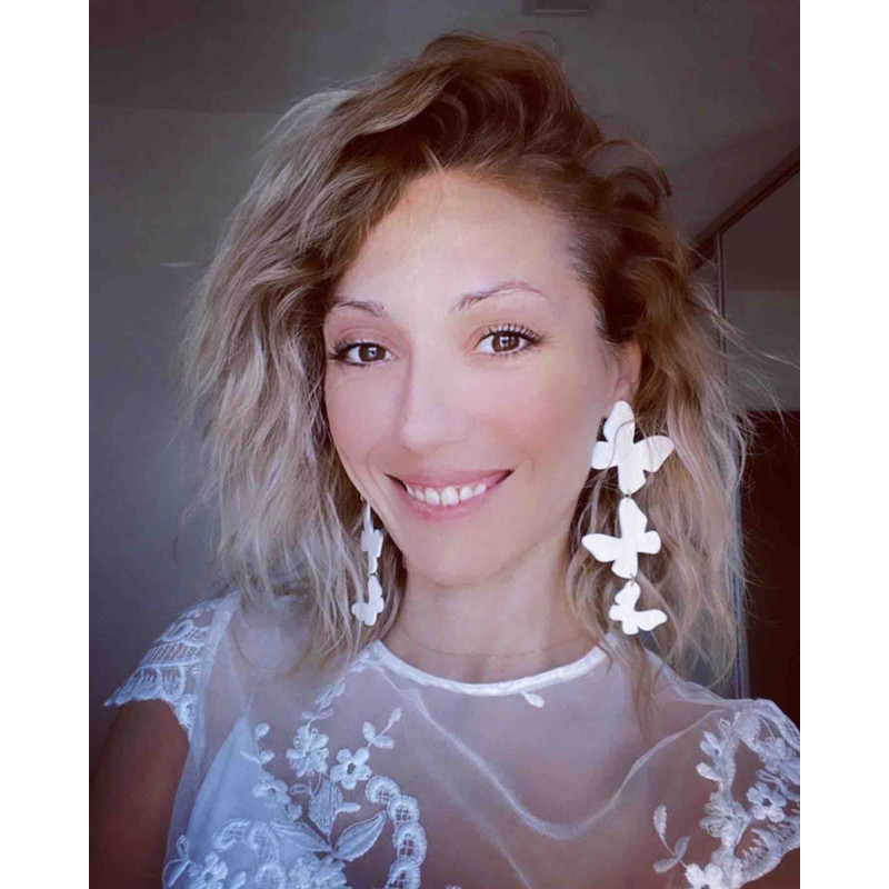 Butterfly Clay Earrings Large And Long Summer Earrings White Butterfly Gift For Her 0