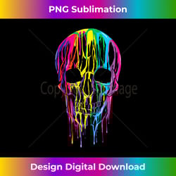 colorful melting skull halloween boys rainbow graphic art - minimalist sublimation digital file - infuse everyday with a celebratory spirit