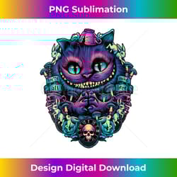 womens cheshire cat shirt alice in wonderland graphic v-neck - timeless png sublimation download - lively and captivating visuals