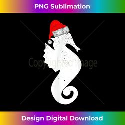 Seahorse Santa Hat Christmas - Sophisticated PNG Sublimation File - Access the Spectrum of Sublimation Artistry