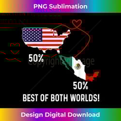 half american half mexican flag combined map mexico usa - futuristic png sublimation file - access the spectrum of sublimation artistry