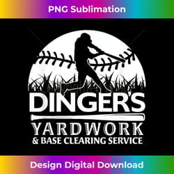 dinger yardwork baseball softball player home run hitting - bespoke sublimation digital file - ideal for imaginative endeavors