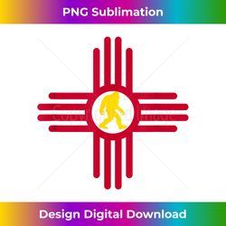 New Mexico Bigfoot State flag Zia Symbol Bigfoot New Mexico - Crafted Sublimation Digital Download - Pioneer New Aesthetic Frontiers