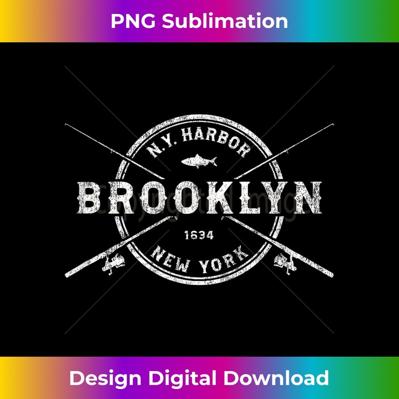 Brooklyn NY Vintage Crossed Fishing Rods - Classic Sublimati | Inspire ...