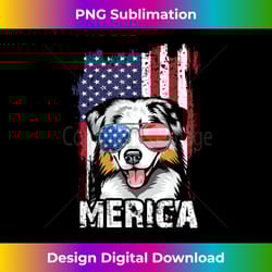 australian shepherd 4th of july merica usa flag aussie dog - artisanal sublimation png file - pioneer new aesthetic frontiers