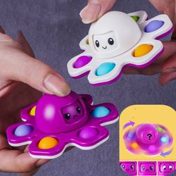 Fidget Toys Autism Stress Relief Silicone Interactive Flip Octopus Change Faces Spinner Push Pop Bubble Fidget Toy