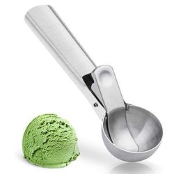 Portable Stainless Steel Ice Cream Scoop for Perfect Balls of Ice Cream, Yogurt, Dough, and Watermelon