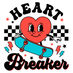 Cute Heart Breaker Skateboarding SVG