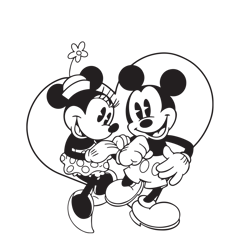 valentines mickey and minnie heart