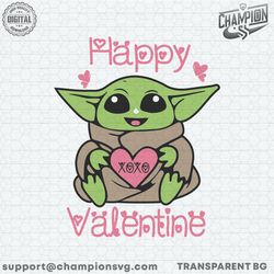 baby yoda happy valentine svg