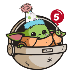Baby Yoda 5th Birthday SVG