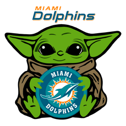 Baby Yoda Miami Dolphins Logo SVG1