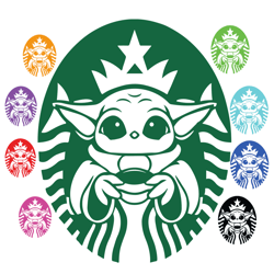 Baby Yoda Starbucks Logo SVG
