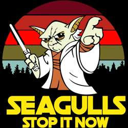 Vintage Retro Seagulls Stop It Now Master Yoda Star Wars SVG