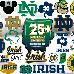 25 Files Notre Dame Bundle Svg, Sport Lovers Svg, Notre Dame Logo Svg