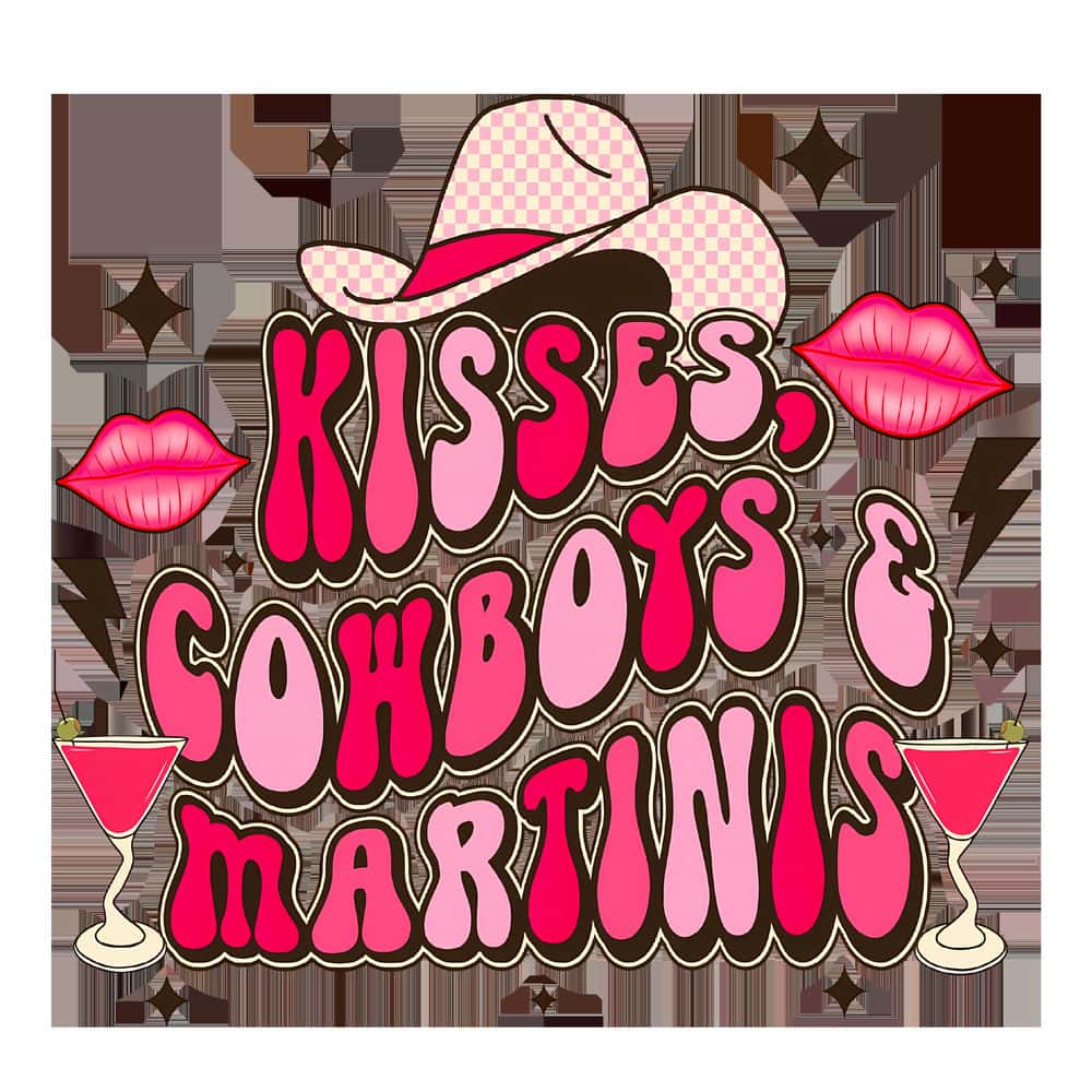 Happy Valentine's Day Kisses Cowboys Martinis Rodeo Season PNG File Design.jpg
