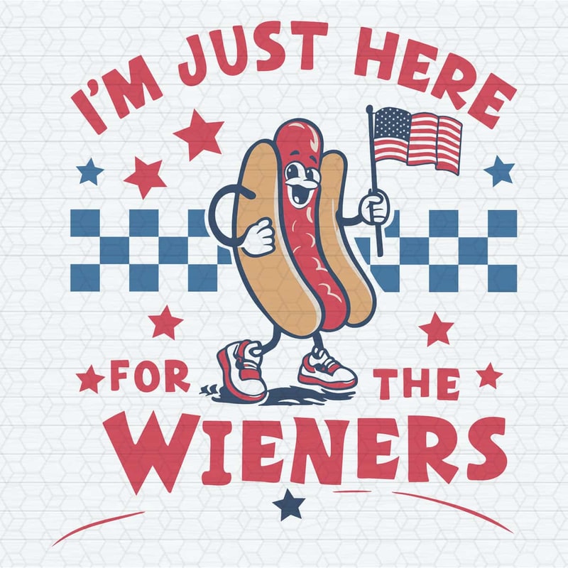 Checkered I'm Just Here For The Wieners SVG.jpg