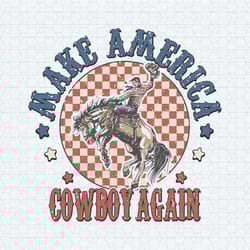 checkered make america cowboy again png