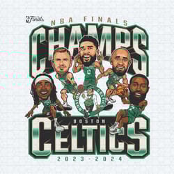 boston celtics 2024 nba finals champs caricature png