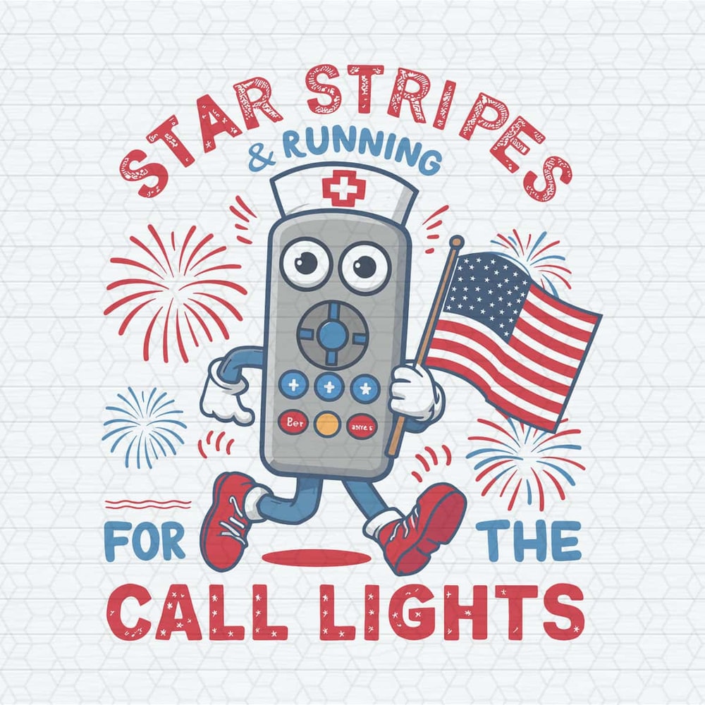 Stars Stripes And Running For Call Lights Patriotic Day PNG.jpg