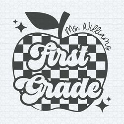 custom first grade teacher apple svg