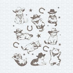 western cowboy cats and kittens svg