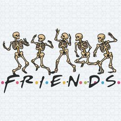 skeleton friends dancing funny halloween svg