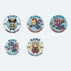 marvel supper hero back to school kinder garten svg bundle