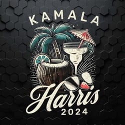 retro kamala harris 2024 coconut tree png