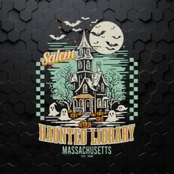 salem haunted library bookish halloween svg