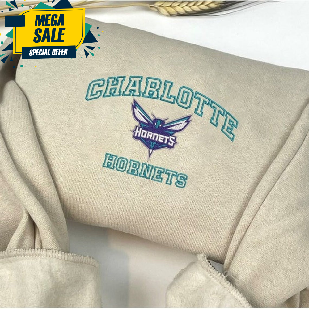 Embroidered Sweatshirt , Charlotte Hornet, Vintage Charlotte Hornet Shirt , Hornets Shirt , Hornets Shirt, Vintage Basketball Fan, Christmas.jpg