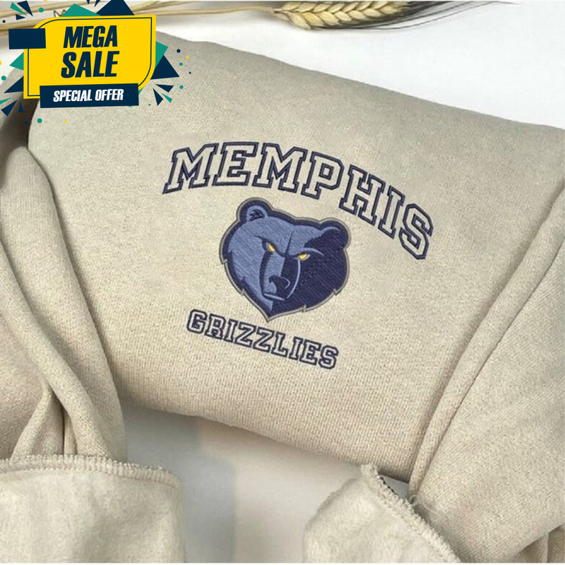 Embroidered Sweatshirt , Memphis Grizzlies Basketball Shirt, Memphis Grizzlies Basketball Shirt , Memphis Grizzlies , Gift For Fan.jpg