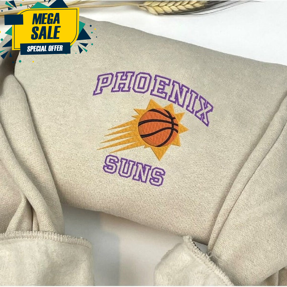Embroidered Sweatshirt , Phoenix Suns Shirt, Crewneck Phoenix Suns Shirt, Retro Hoodie For Women And Men Basketball Christmas Gift 1.jpg